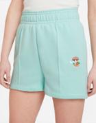 Nike Logo Twist Embroidered Shorts In Pale Blue-blues