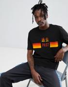 Asos Design Relaxed T-shirt With Symbol Stripe Print - Black