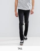 Cheap Monday Tall Tight Black Skinny Jeans With Knee Rip - Black