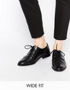 Asos Moscow Wide Fit Leather Brogues - Black