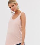 Asos Design Maternity Exclusive Organic Cotton Ultimate Tank In Pink