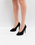 New Look High Vamp Pointed Court Shoe - Black