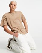 Sixth June Oversized T-shirt Set In Beige Towelling-neutral