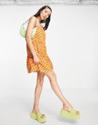 Urban Threads Tiered Swing Dress In Multi Heart Print
