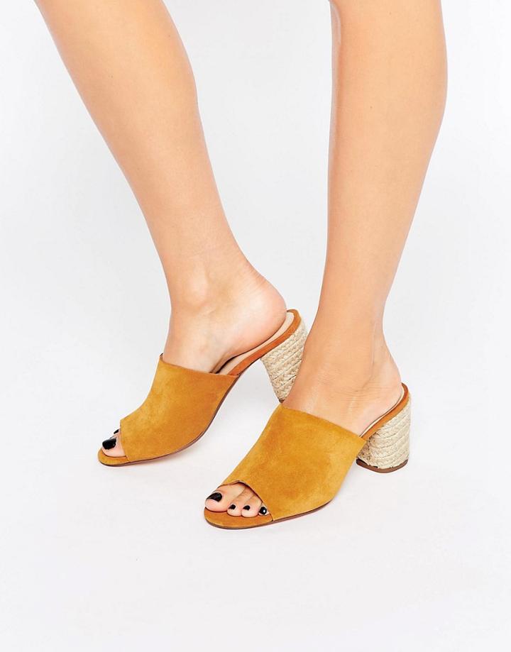 Mango Suede Mules - Tan