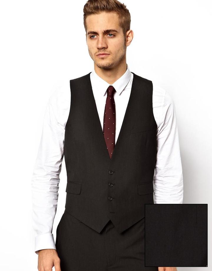 Asos Slim Fit Vest In Black