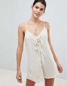 Somedays Lovin Burning Palms Beach Romper - Cream