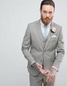 Harry Brown Taupe Textured Stretch Skinny Fit Wedding Suit Jacket - Multi
