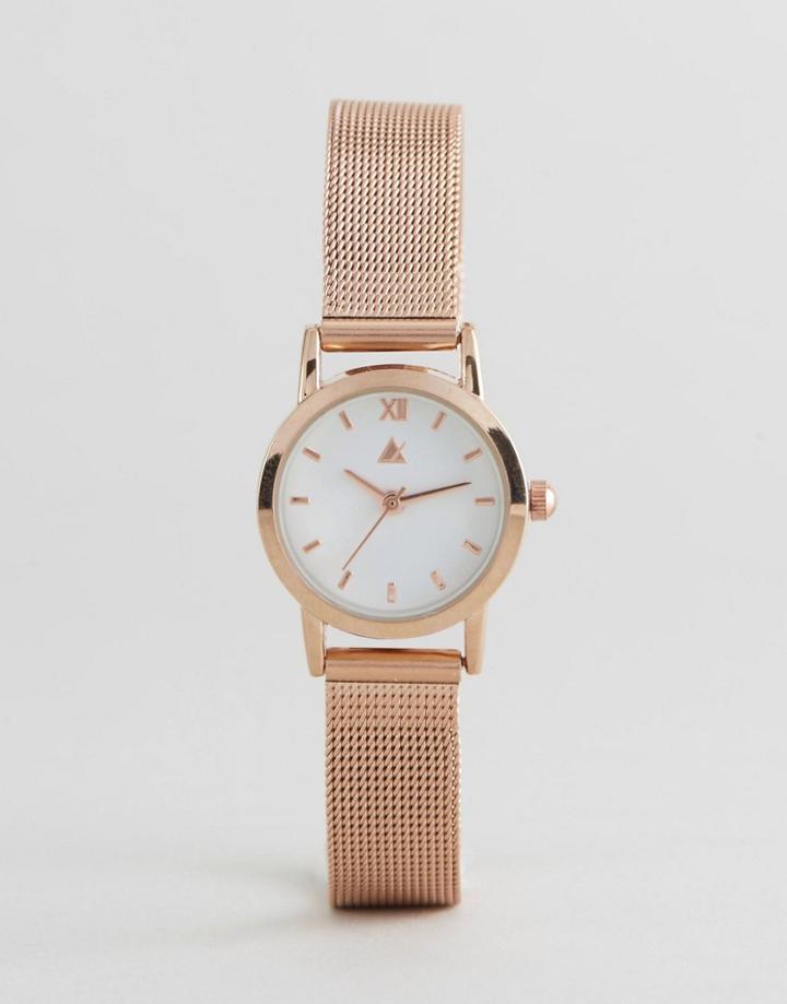 Asos Curve Mini Rose Gold Mesh Watch - Copper
