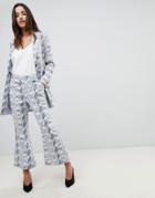 Unique 21 Cropped Flare Pants In Snake Print Two-piece - Gray