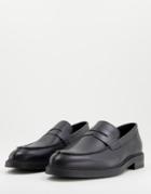 Selected Homme Leather Penny Loafers In Black