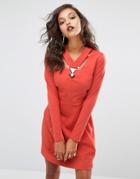 Versace Jeans Triangle Logo Fit And Flare Dress - Orange