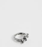 Designb Double Dragon Headed Ring In Silver