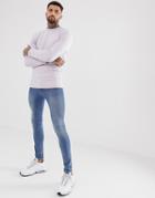 Asos Design Muscle Longline Sweatshirt In Lilac - Purple