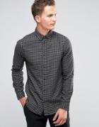 Selected Homme Gingham Flannel Shirt In Slim Fit - Gray