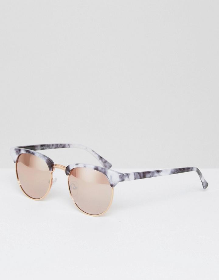 New Look Marble Cat Eye Sunglasses - Black