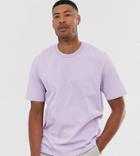 Asos White Tall Loose Fit Heavyweight T-shirt In Pastel Lilac - White