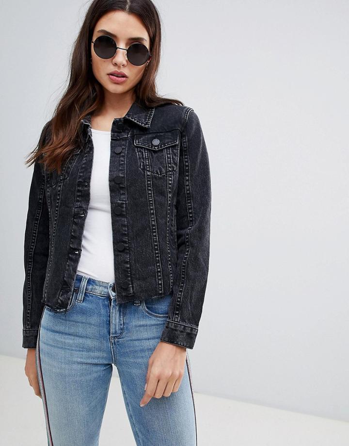 Blank Nyc Raw Hem Denim Jacket - Black