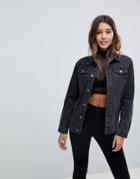 Liquor N Poker Exposed Back Zip Coach Jacket - Black