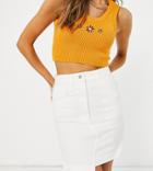 Collusion 90s Denim Mini Skirt In White