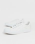 Selected Femme Canvas Sneaker With Ribbed Sole - White