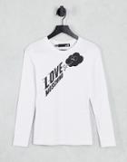 Love Moschino Cloud Logo Jersey Top In White