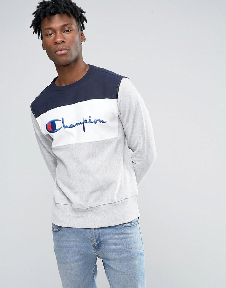 Champion Sweatshirt With Script Logo - Navy