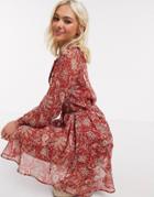 French Connection Paisley Printed Mini Dress-red