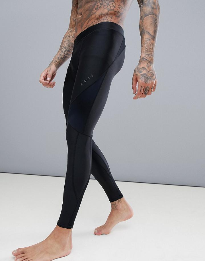 Asos 4505 Compression Running Tights With Cut & Sew In Black - Black