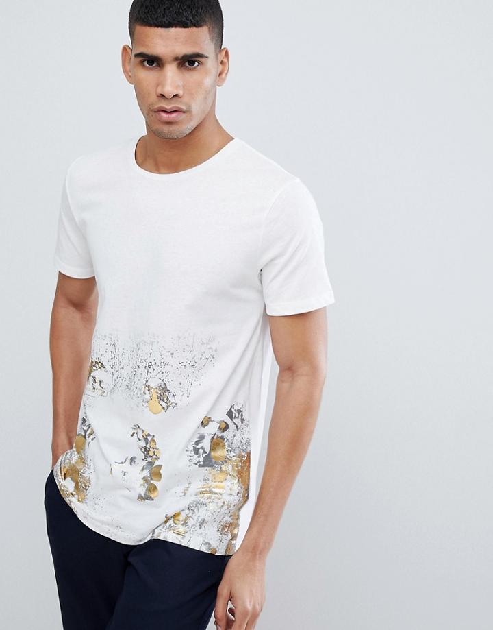 Jack & Jones Originals T-shirt With Gold Print - White