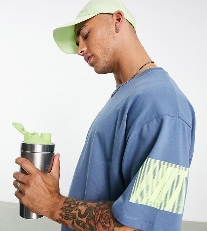 Hiit Oversized T-shirt With Contrast Logo-blue