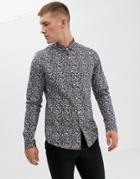 Asos Design Regular Fit Smart Work Floral Ditsy Shirt-multi