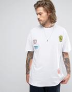 Asos Oversized T-shirt With Badge Applique - White