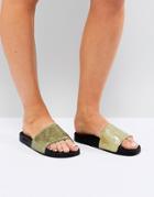 Slydes Gold Glitter Slider Sandal