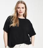 Asos Design Curve Relaxed Fine Knit T-shirt In Black