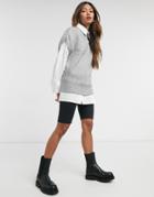 Vero Moda Knitted Tank With High Neck In Light Gray-grey