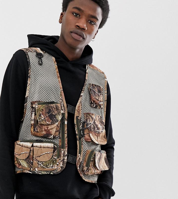 Reclaimed Vintage Revived Leaf Camo Vest