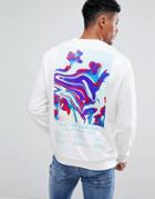 Asos Sweatshirt With Back Print In White - White