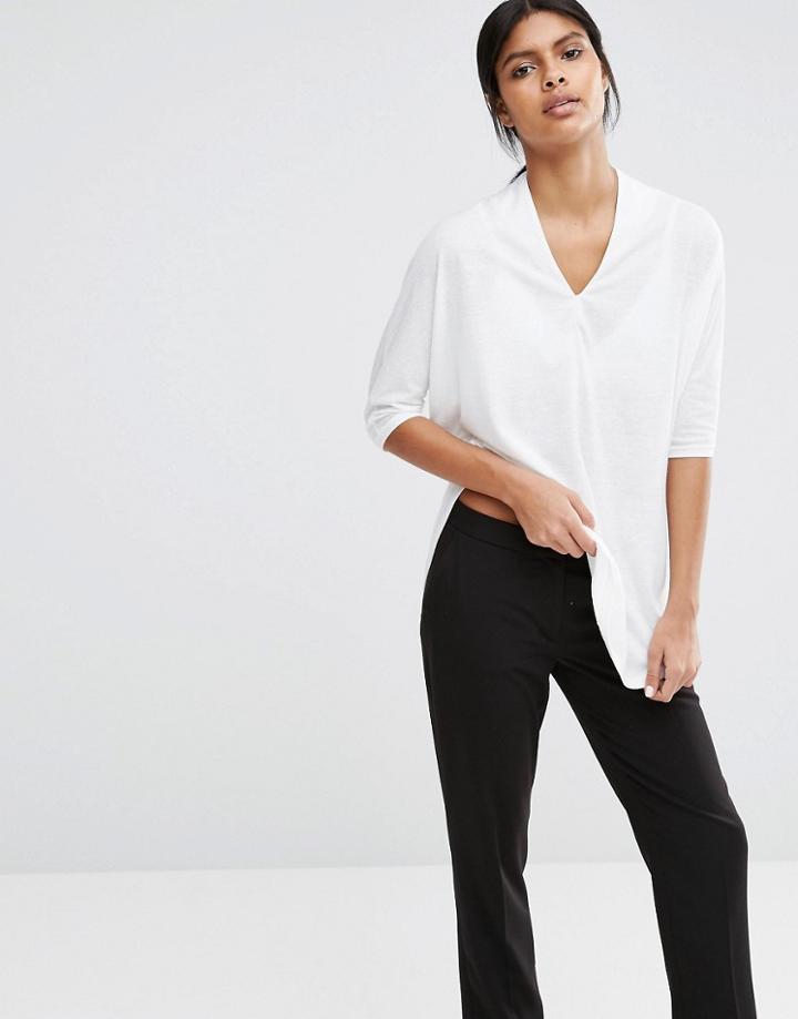 Selected Minna Slubby T-shirt - Snow White