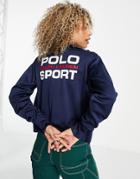 Polo Ralph Lauren Varsity Zip Through Tracksuit Top In Navy