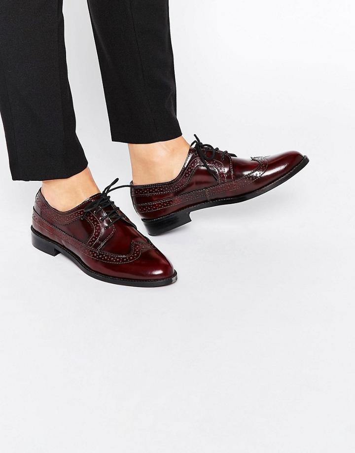 Asos Mai Leather Brogues - Red