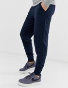 Asos Design Tapered Sweatpants In Navy