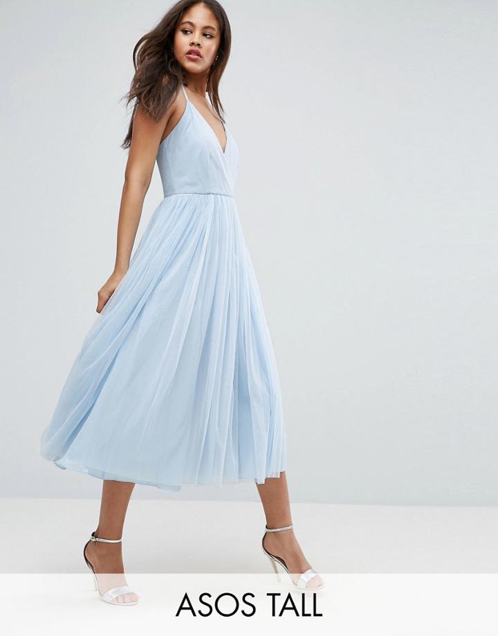 Asos Tall Tulle Midi Dress - Multi