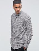 Selected Homme Gingham Shirt In Burgandy - Burgandy