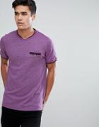 Ted Baker T-shirt In Marl With Contrast Detail In Purple - Purple