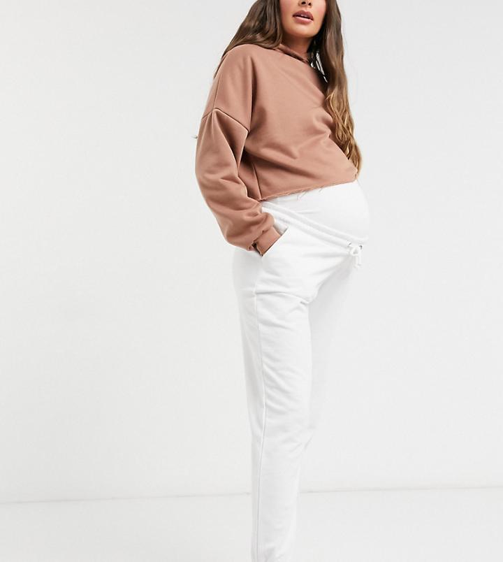 Missguided Maternity 90s Jogger In White