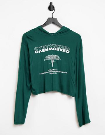 Adolescent Clothing Lounge Overworked Hoodie In Green