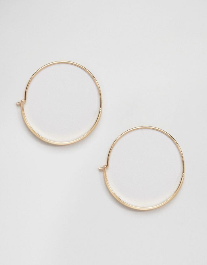 Weekday Rec Hoop Earrings - Gold