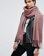 Asos Supersoft Long Woven Scarf With Tassels - Pink