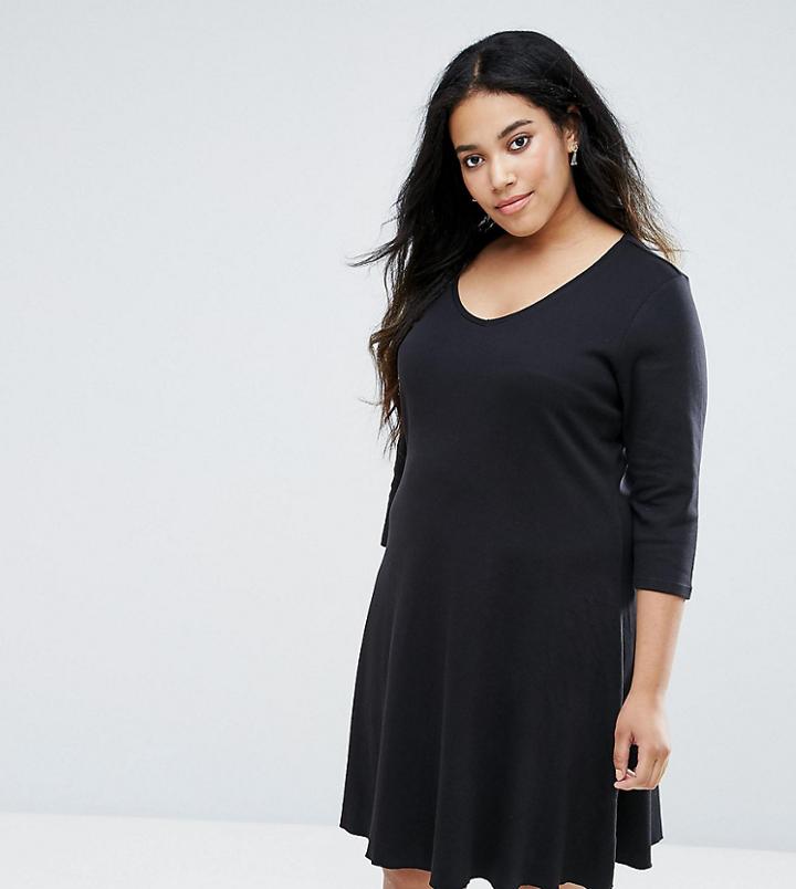 Junarose Jersey Swing Dress - Black